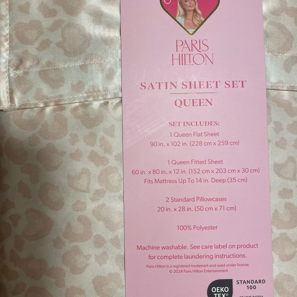 Paris Hilton Satin Sheet Set - Queen, Soft Pink - NWT - Sheet & Pillowcases